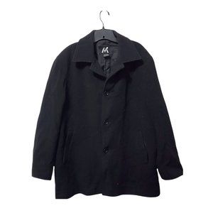 Giii Apparel Black Button Up Cashmere Pea Coat Size L